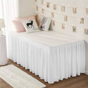 NWT: White Twin XL Dorm Bed Skirt 25” Drop